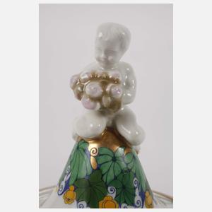 Königlich Tettau Deckeldose mit Putto