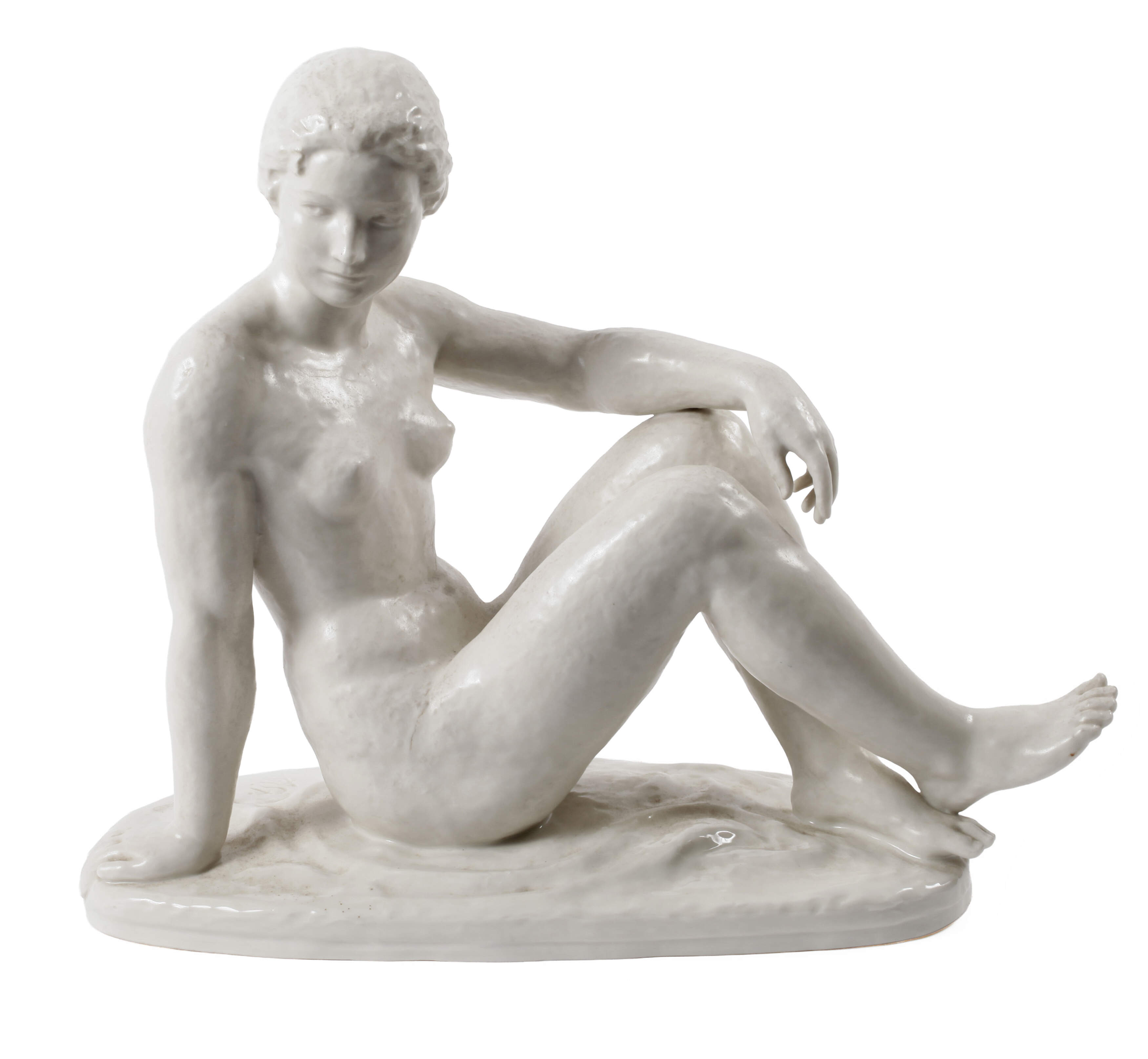 Volkstedt sitzender weiblicher Akt