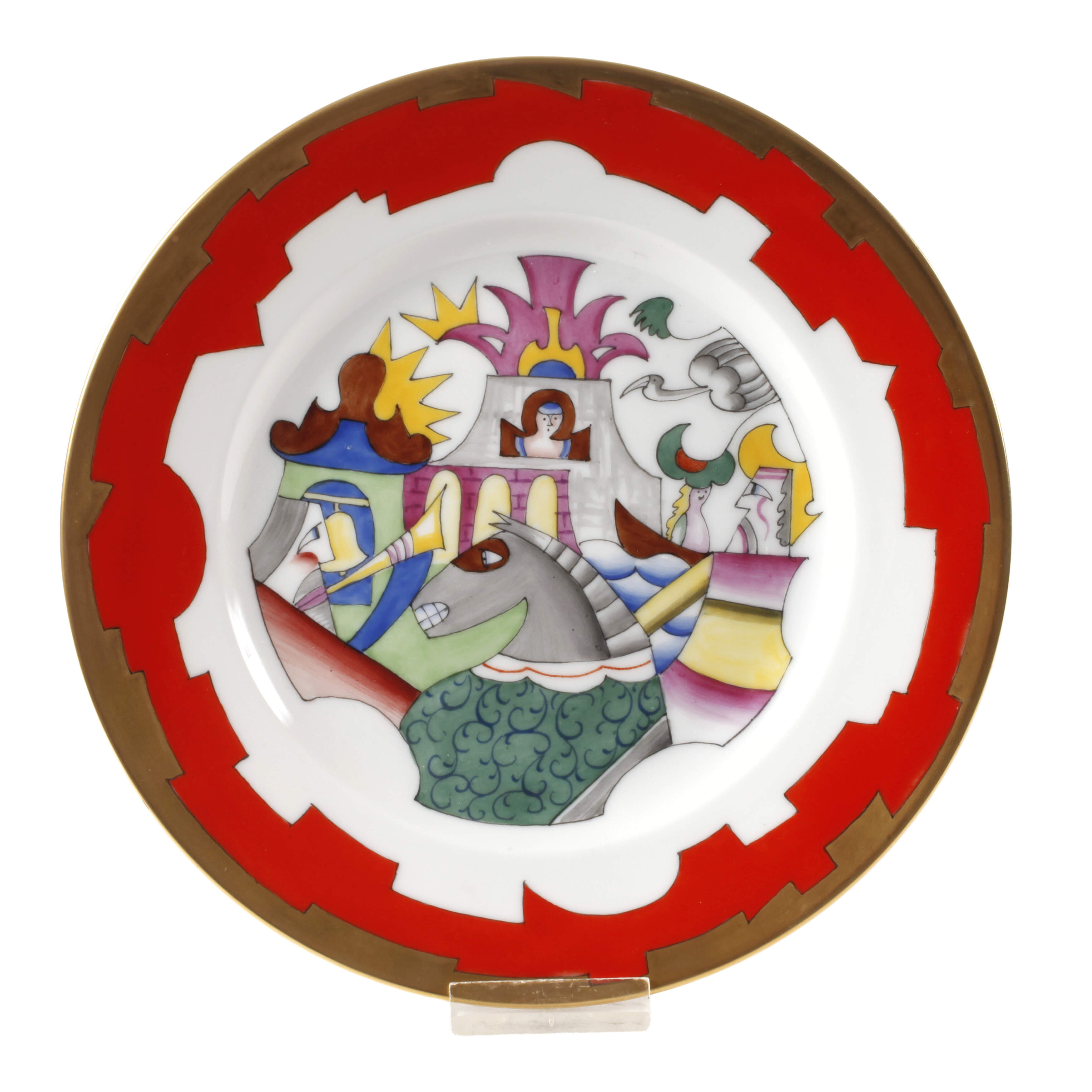 Augarten Wien Teller aus Service "Kampfmotiv"