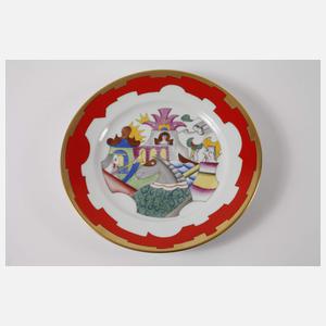 Augarten Wien Teller aus Service "Kampfmotiv"