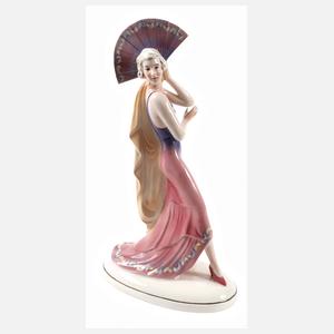 Hertwig Katzhütte Modedame mit Fächer