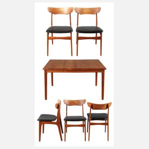 Schiønning & Elgaard, Esstisch und fünf Stühle