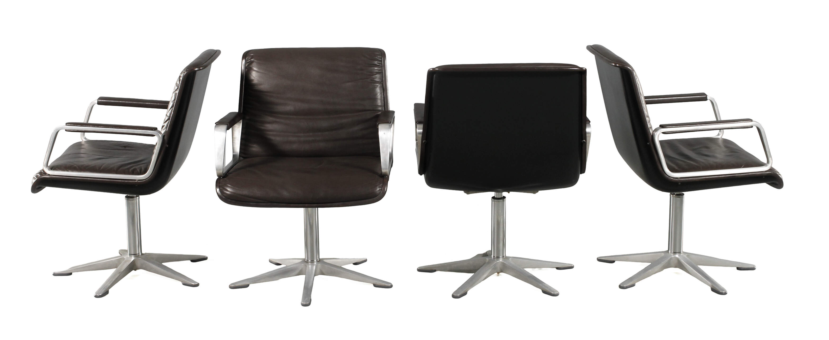 Wilkhahn vier Ledersessel "Delta"