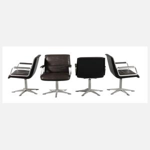 Wilkhahn vier Ledersessel "Delta"