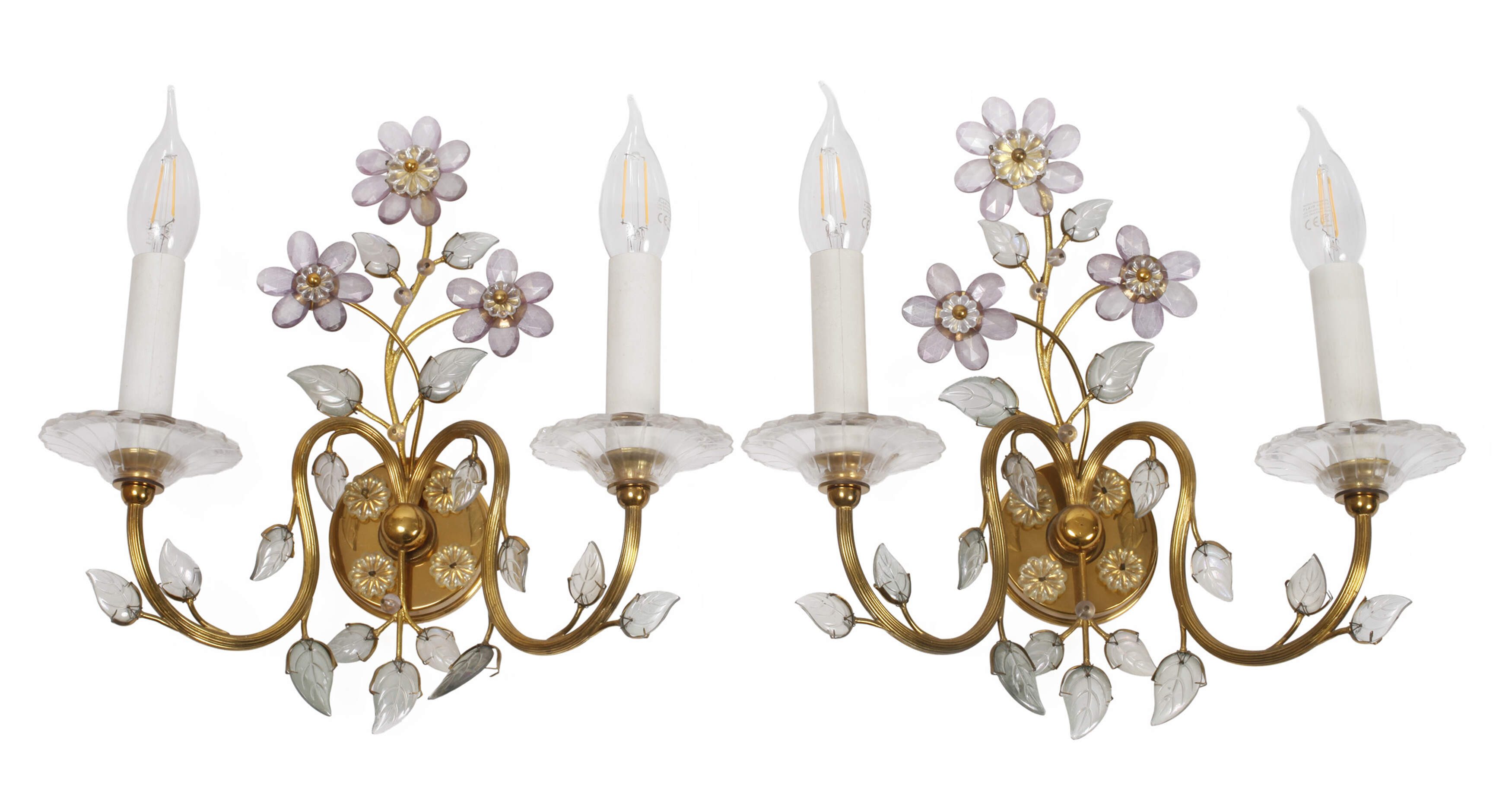 J. & L. Lobmeyr Wien Paar Wandlampen