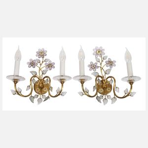 J. & L. Lobmeyr Wien Paar Wandlampen