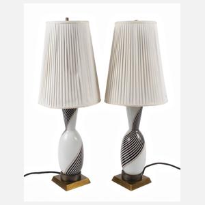 Murano zwei Tischlampen "Mezza Filigrana"