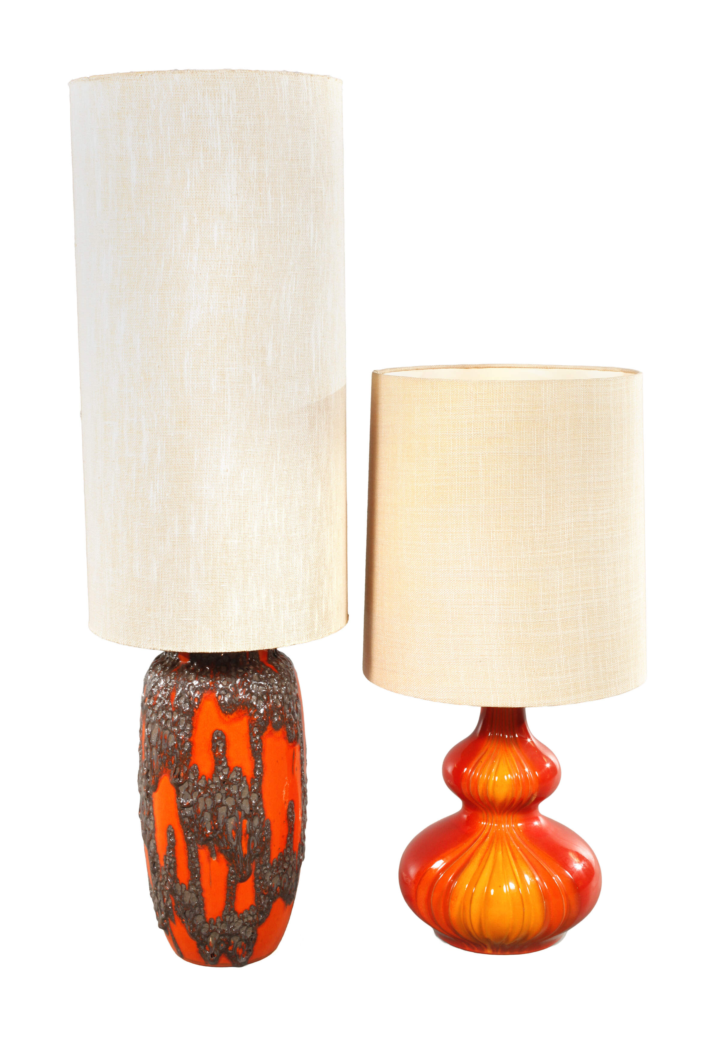 Zwei Stehlampen Keramik