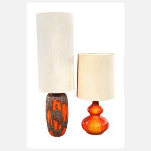 Zwei Stehlampen Keramik