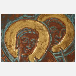 Paar Reliefs Verkündigung Jesu