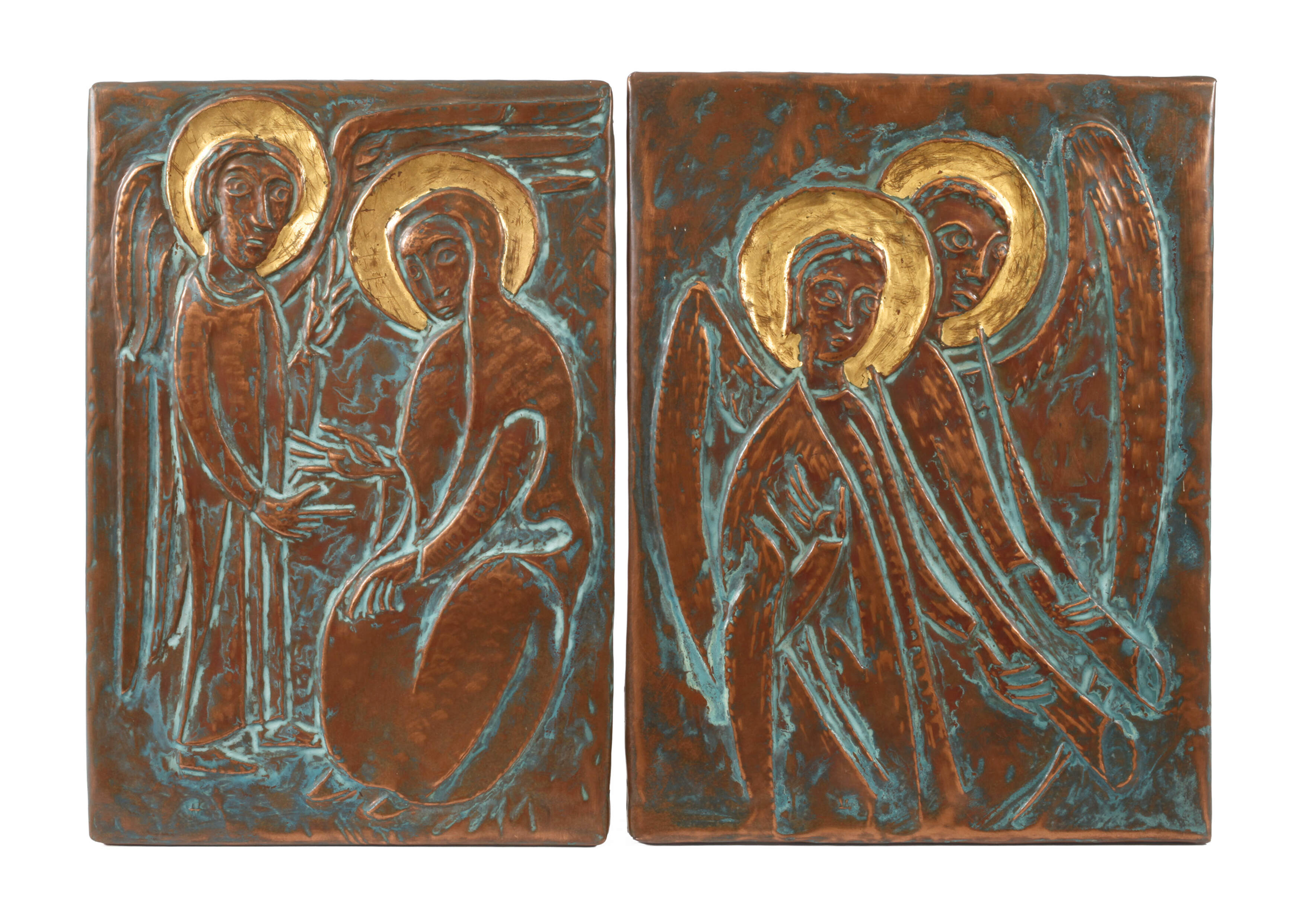 Paar Reliefs Verkündigung Jesu