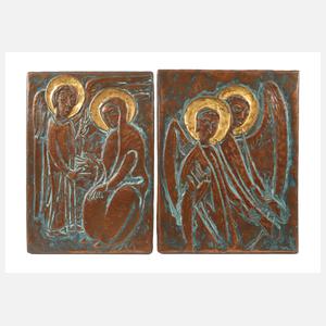 Paar Reliefs Verkündigung Jesu