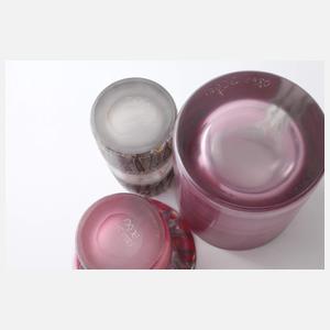 Sechs Studioglas Vasen