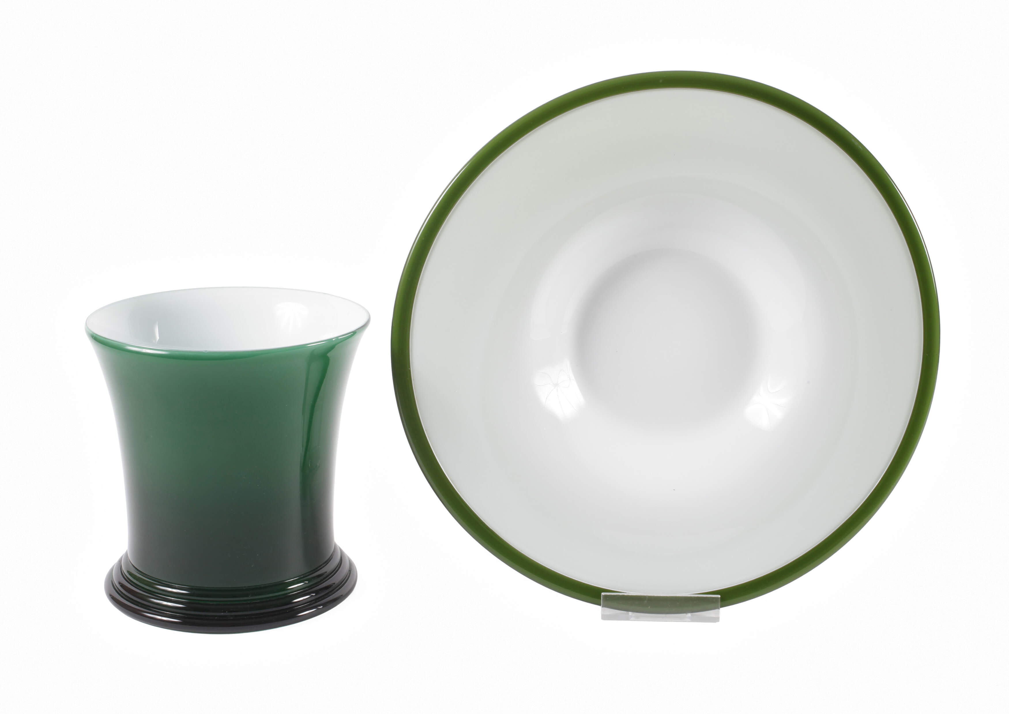 Schale und Vase Überfangglas