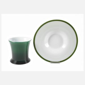 Schale und Vase Überfangglas