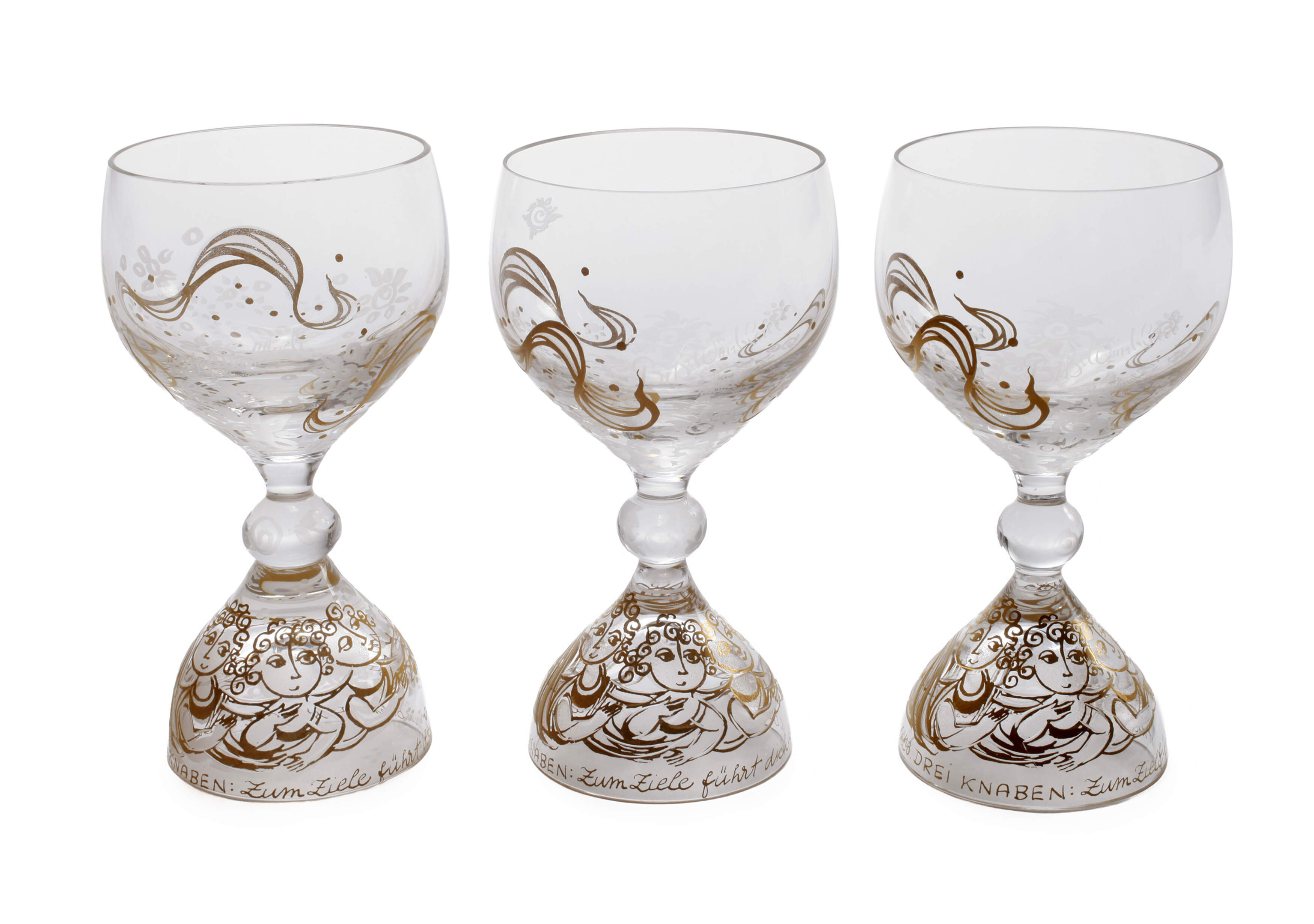Rosenthal drei Südweingläser Bjørn Wiinblad