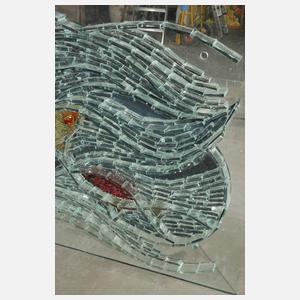 Übergroßes Glas-Wandrelief