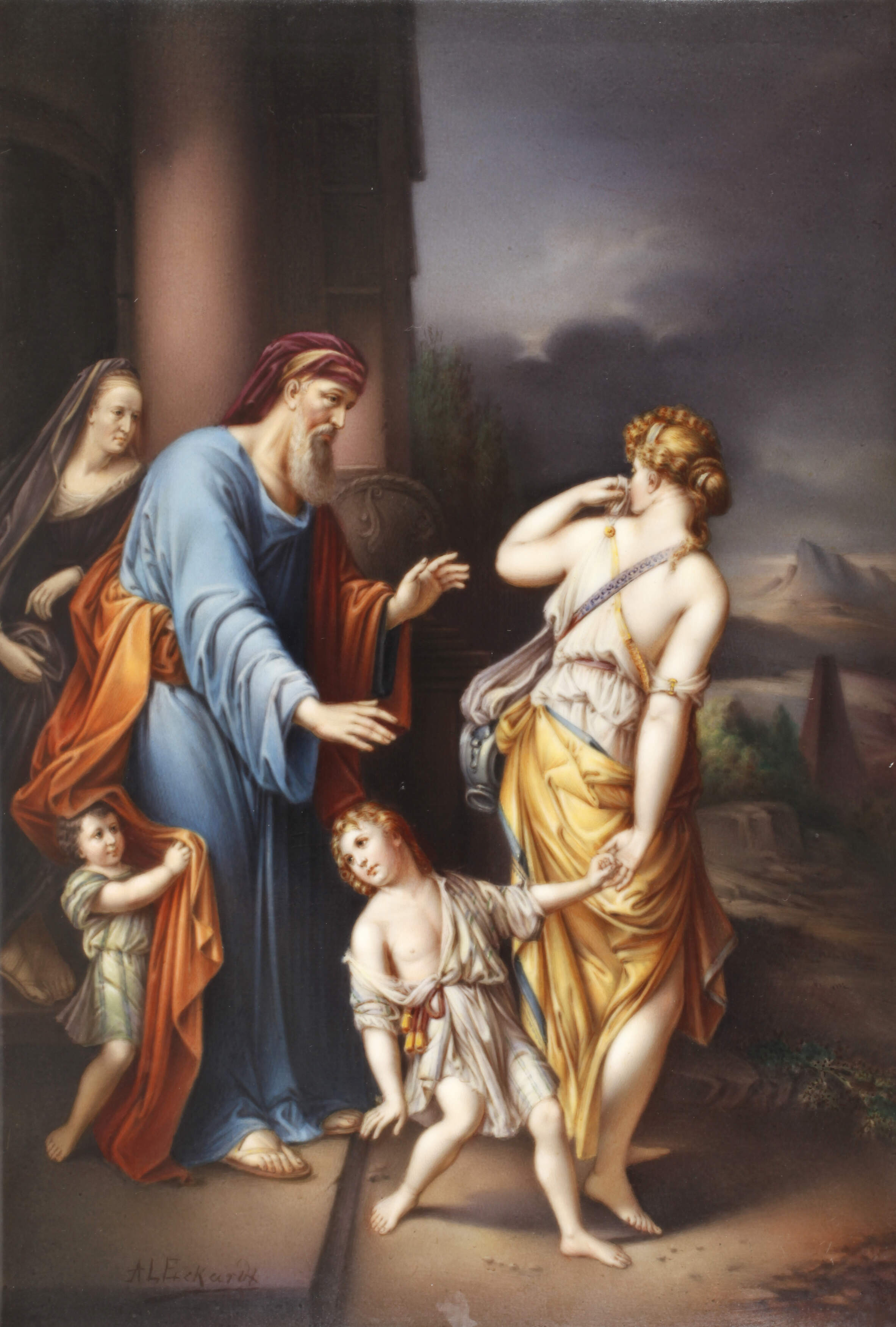 KPM Berlin Bildplatte "Verstoßung der Hagar"