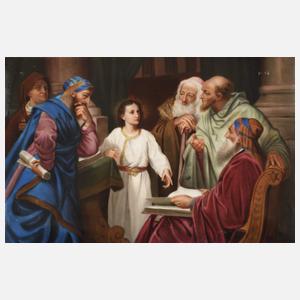 KPM Berlin Bildplatte "Der Jesusknabe im Tempel"