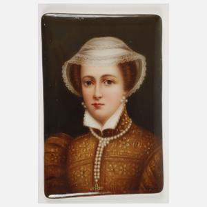 Zwei gerahmte Bildplatten Damenportraits