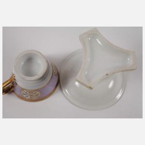 Schlaggenwald Böhmen Prunktasse mit Fußschale