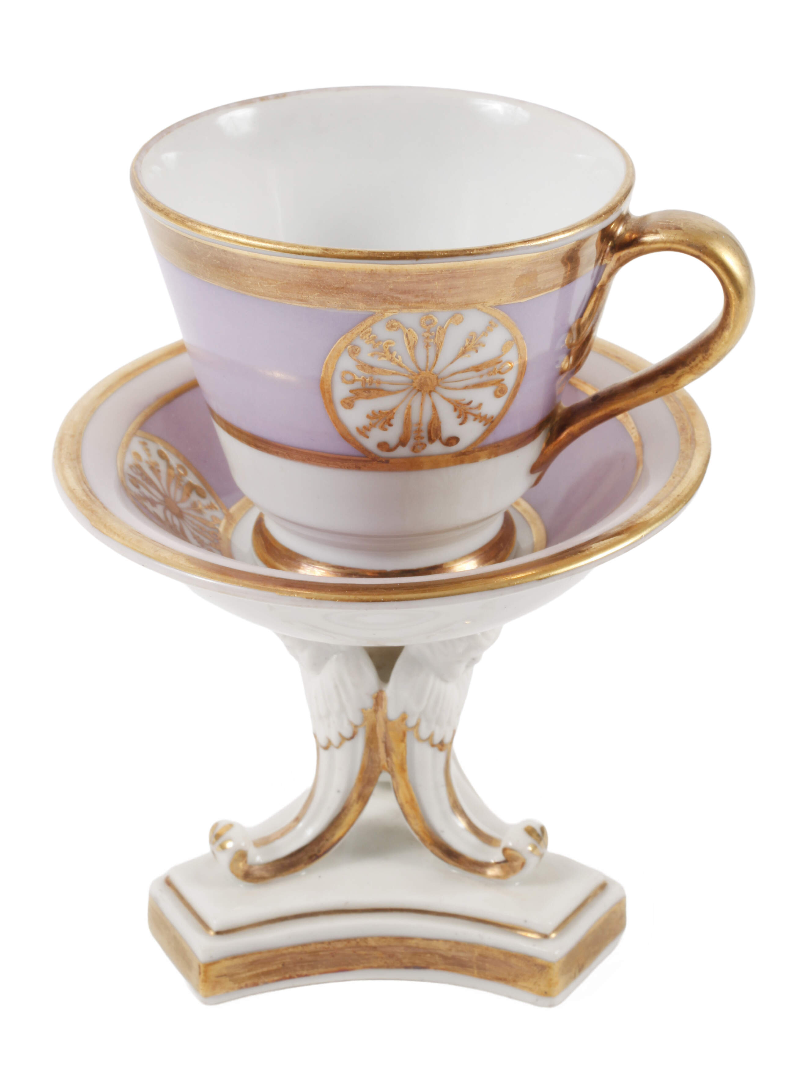 Schlaggenwald Böhmen Prunktasse mit Fußschale