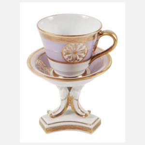 Schlaggenwald Böhmen Prunktasse mit Fußschale