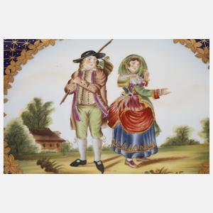 Ovale Prunkplatte im Sèvres-Stil