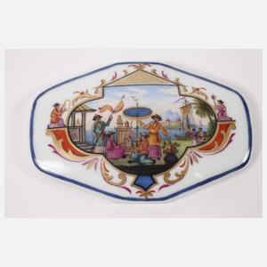 Gaunitz Dresden Deckeldose mit Chinoiserie