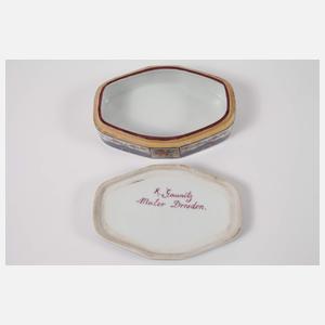 Gaunitz Dresden Deckeldose mit Chinoiserie