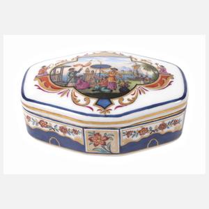 Gaunitz Dresden Deckeldose mit Chinoiserie