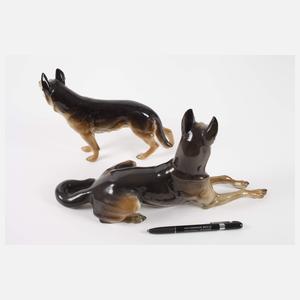 Hutschenreuther zwei Schäferhunde
