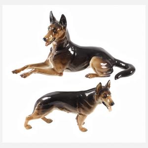 Hutschenreuther zwei Schäferhunde