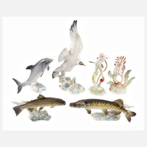 Hutschenreuther Konvolut Wassertiere