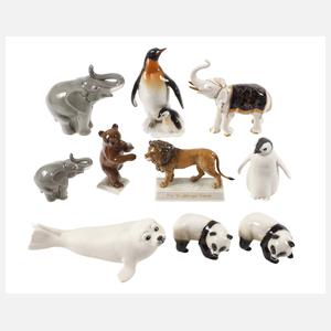 Hutschenreuther Konvolut kleine Wildtiere