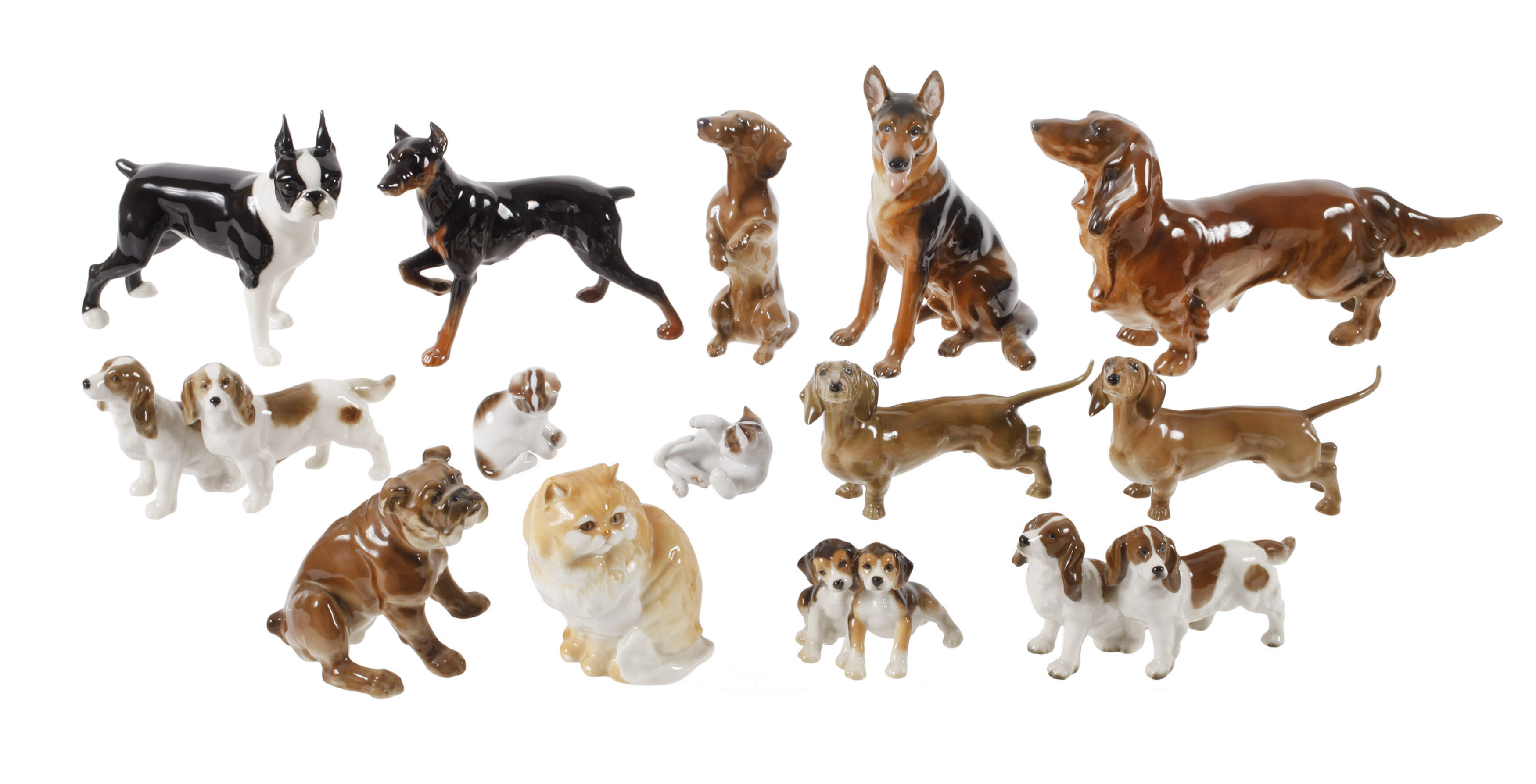 Hutschenreuther/Rosenthal Konvolut Hunde und Katzen