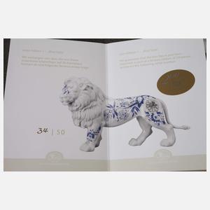 Hutschenreuther große Löwenfigur "Blue Style"