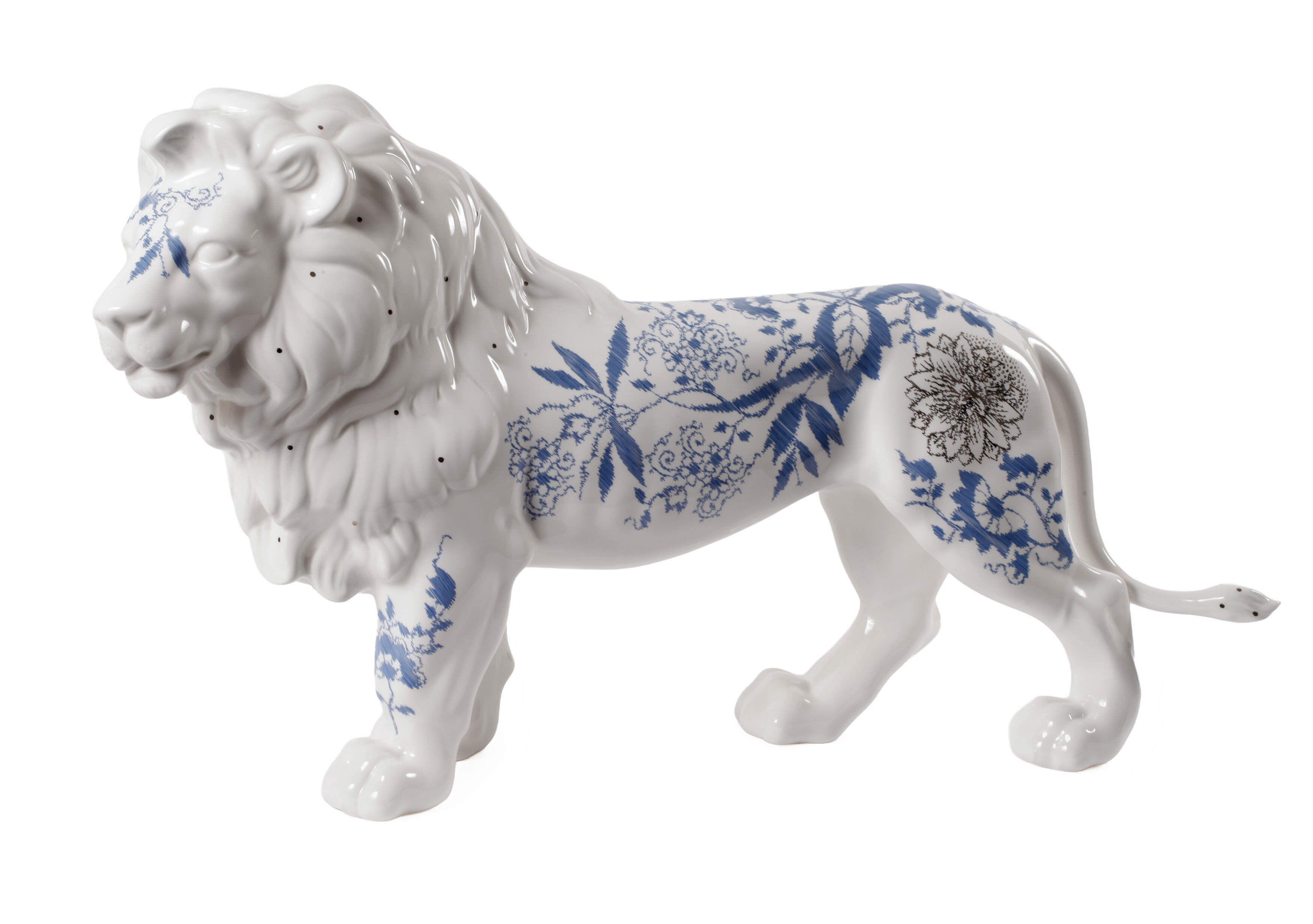 Hutschenreuther große Löwenfigur "Blue Style"