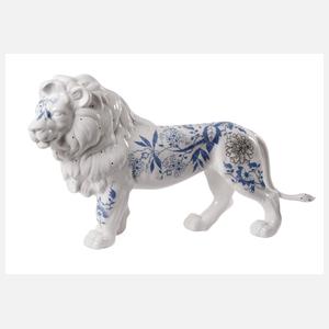Hutschenreuther große Löwenfigur "Blue Style"