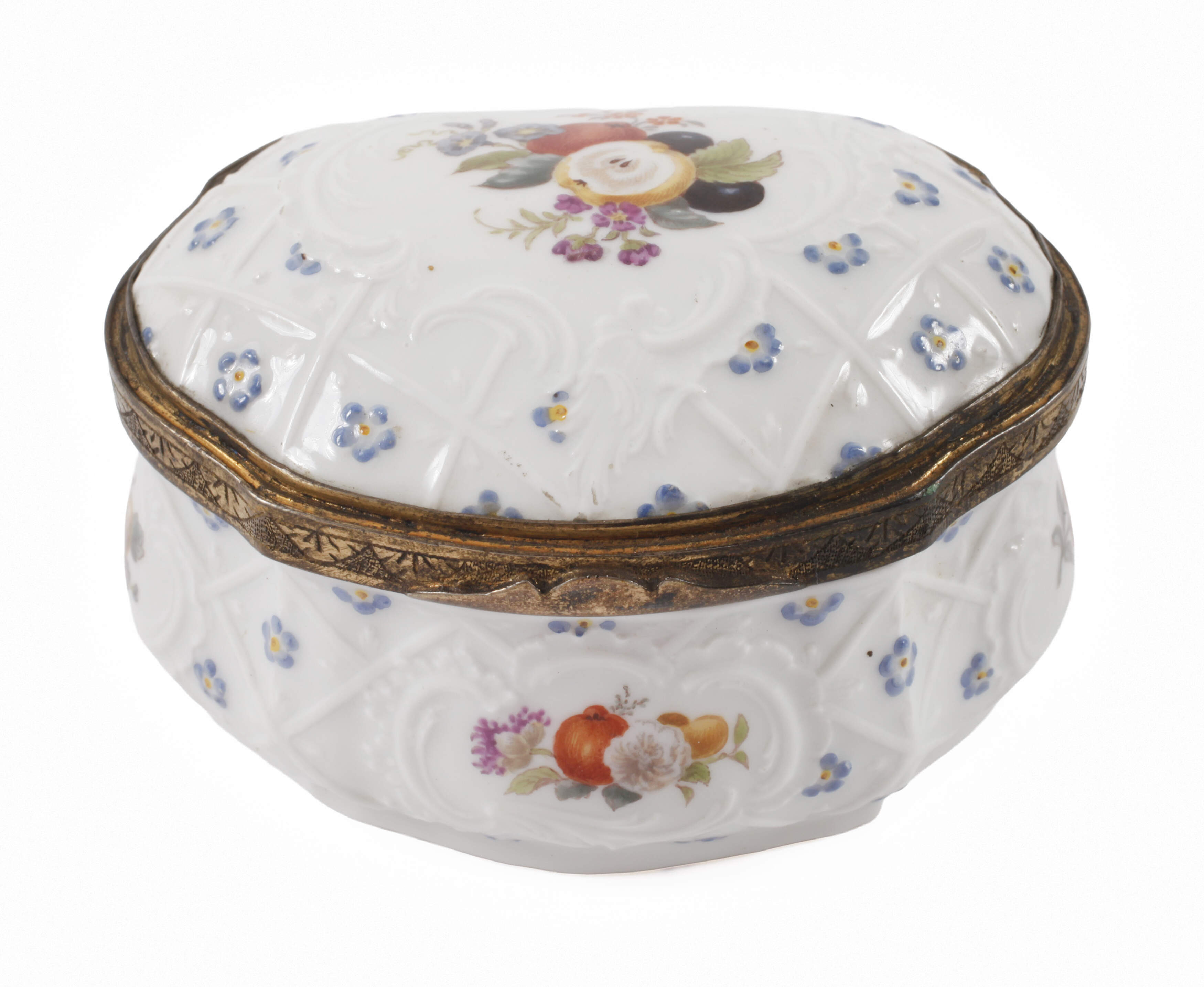 KPM Berlin Tabatiere Frucht- und Vogelmalerei