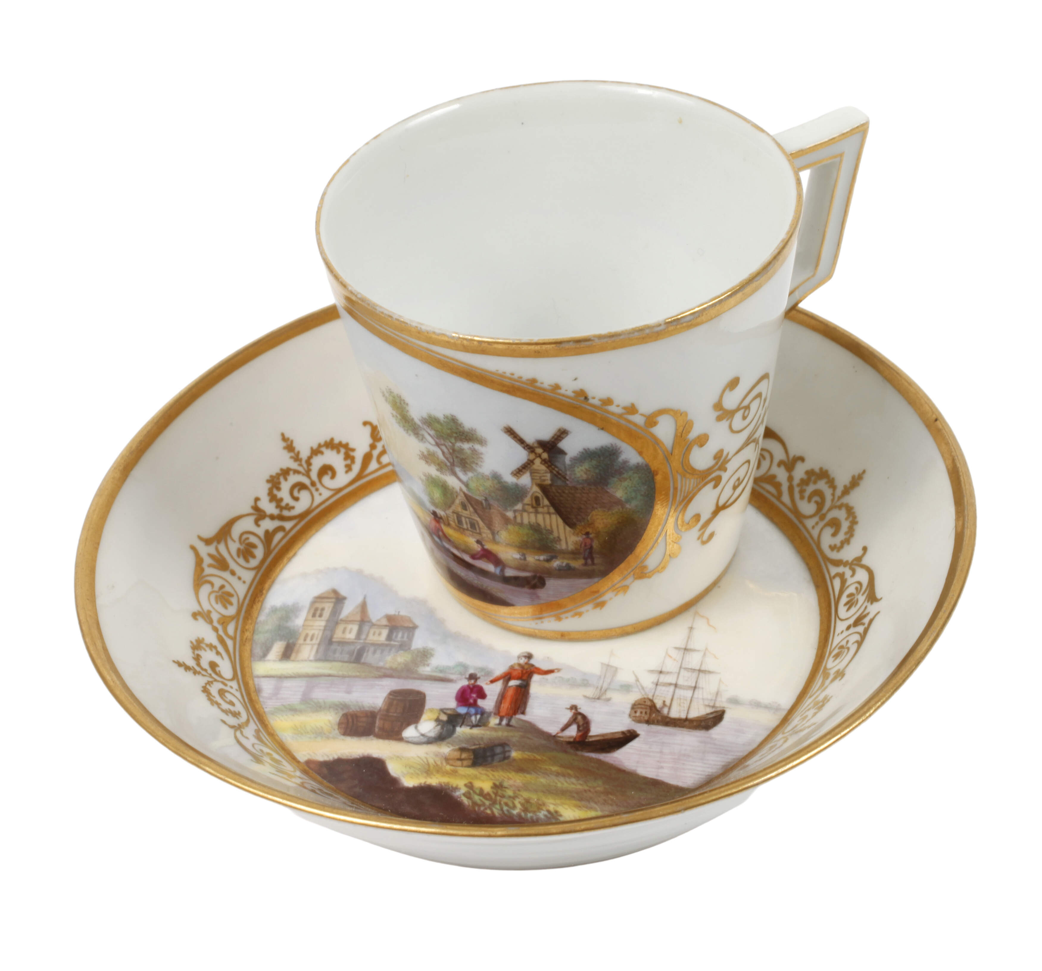 KPM Berlin Tasse Kauffahrteitszene