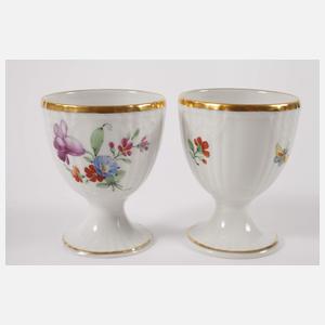 KPM Berlin sechs Eierbecher Blumen und Insekten