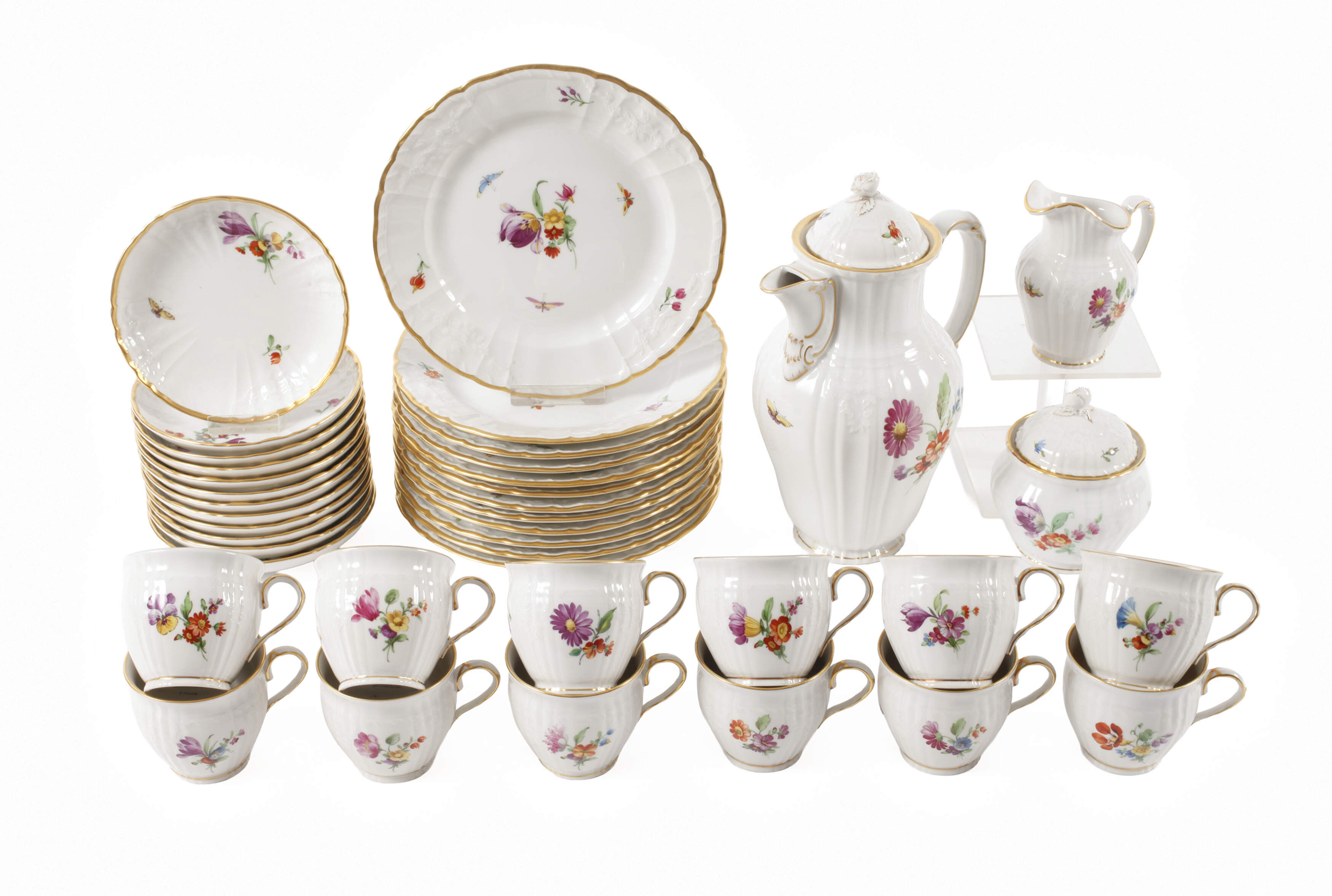 KPM Berlin Kaffeeservice Blumen und Insekten