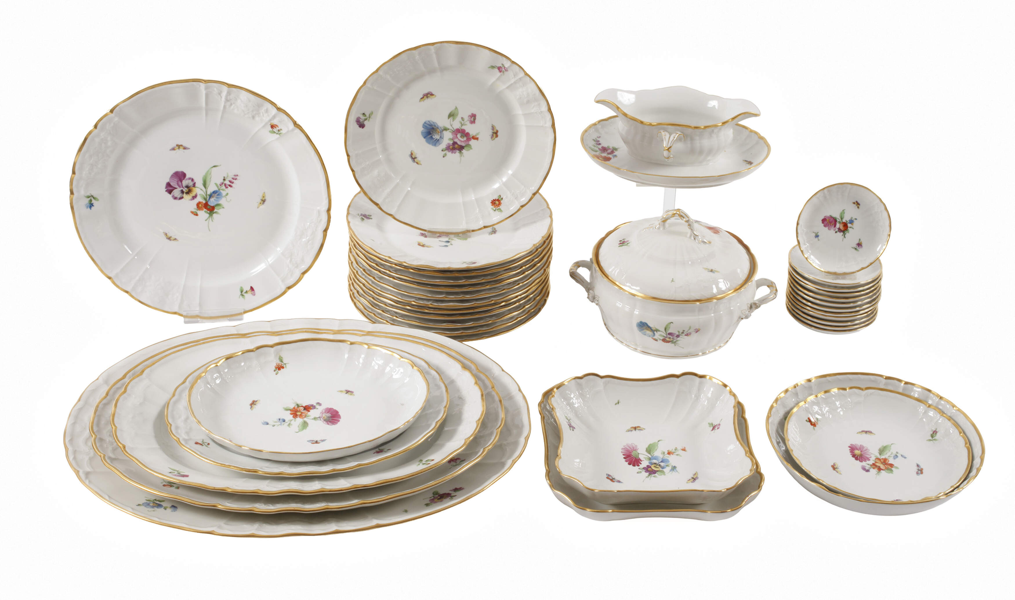 KPM Berlin Speiseservice Blumen und Insekten