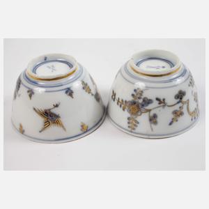 Meissen Paar frühe Koppchen Blau-/Goldmalerei