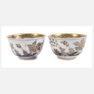 Meissen Paar frühe Koppchen Blau-/Goldmalerei
