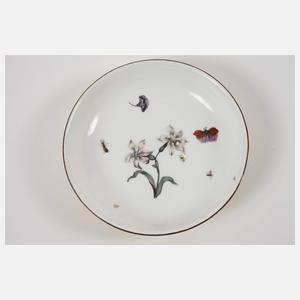 Meissen Schälchen Holzschnittblume und Insekten