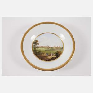 Meissen Untertasse mit Ansicht "Leipzig"