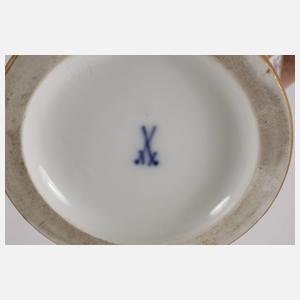 Meissen prunkvolles Kernstück Blumen-/Goldmalerei