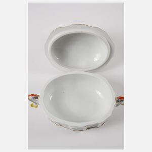 Meissen prunkvolle "Dose mit Schwan und Amorette"